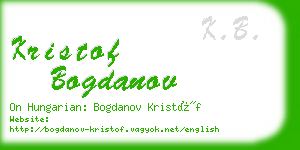 kristof bogdanov business card